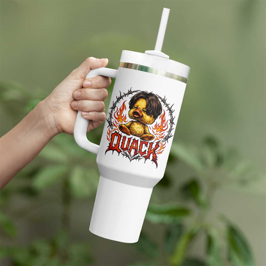 Funny Duck Metal Concert Tumbler With Handle Rock Band Quack Meme