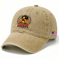 Funny Duck Metal Concert Washed Cotton Baseball Cap Rock Band Quack Meme