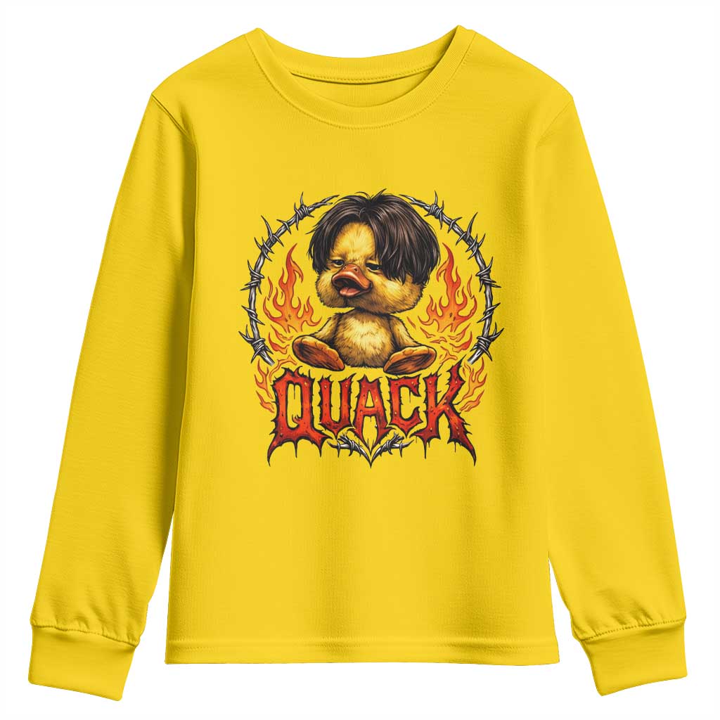 Funny Duck Metal Concert Youth Sweatshirt Rock Band Quack Meme