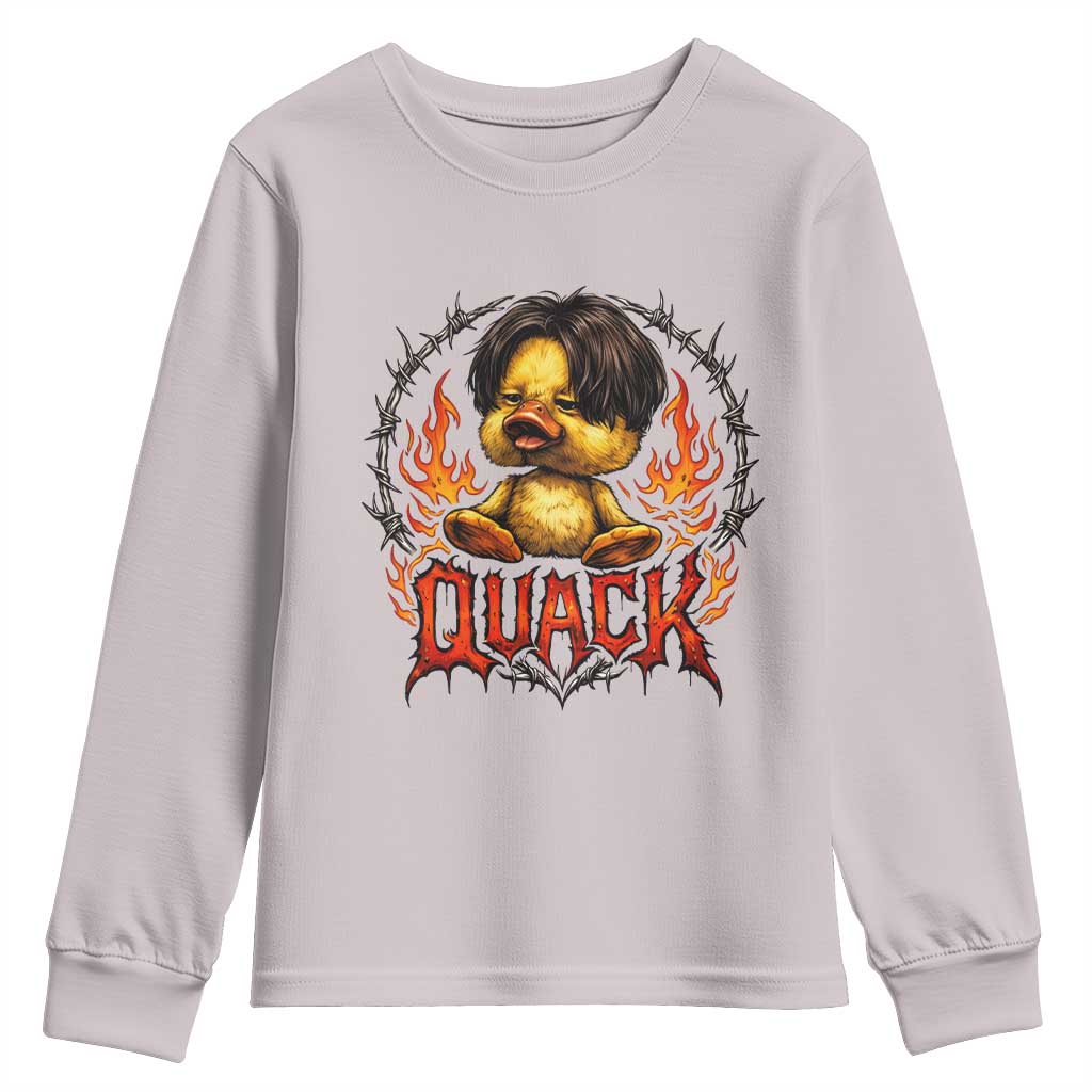 Funny Duck Metal Concert Youth Sweatshirt Rock Band Quack Meme