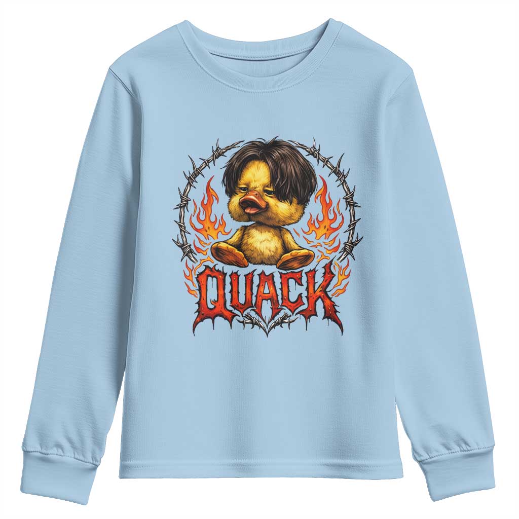 Funny Duck Metal Concert Youth Sweatshirt Rock Band Quack Meme