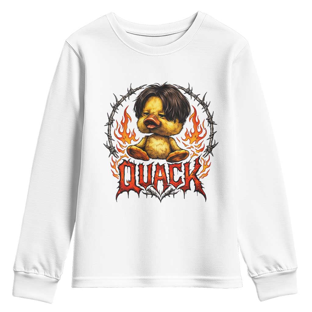 Funny Duck Metal Concert Youth Sweatshirt Rock Band Quack Meme