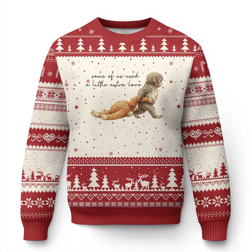 Punch Mokey Ugly Christmas Sweater Viral Trend Baby Monkey Meme