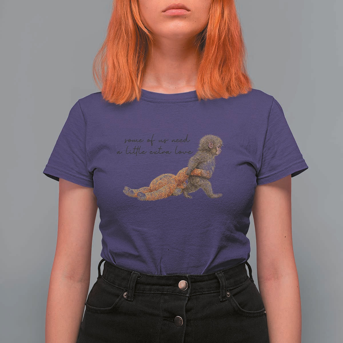 Punch Mokey T Shirt For Women Viral Trend Baby Monkey Meme