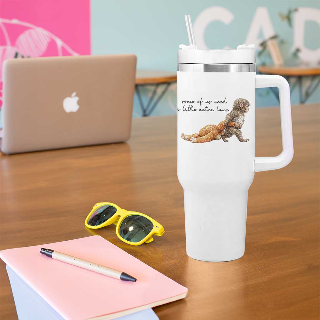 Punch Mokey Tumbler With Handle Viral Trend Baby Monkey Meme