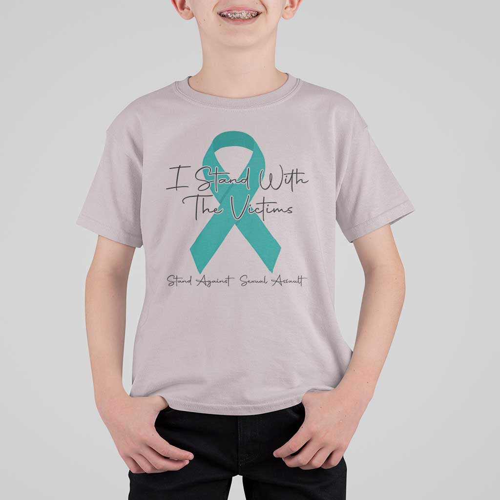 Sexual Assault Awareness T Shirt For Kid I Stand With The Victims