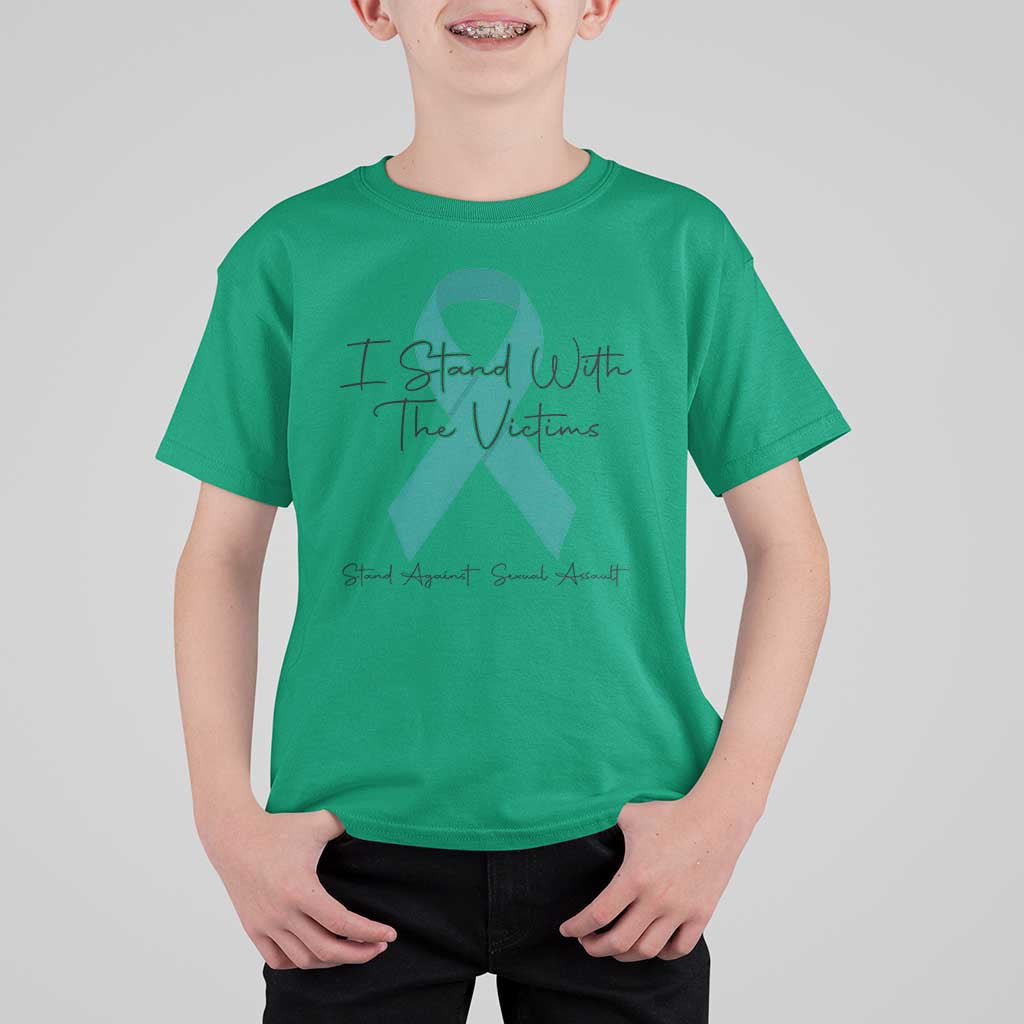 Sexual Assault Awareness T Shirt For Kid I Stand With The Victims