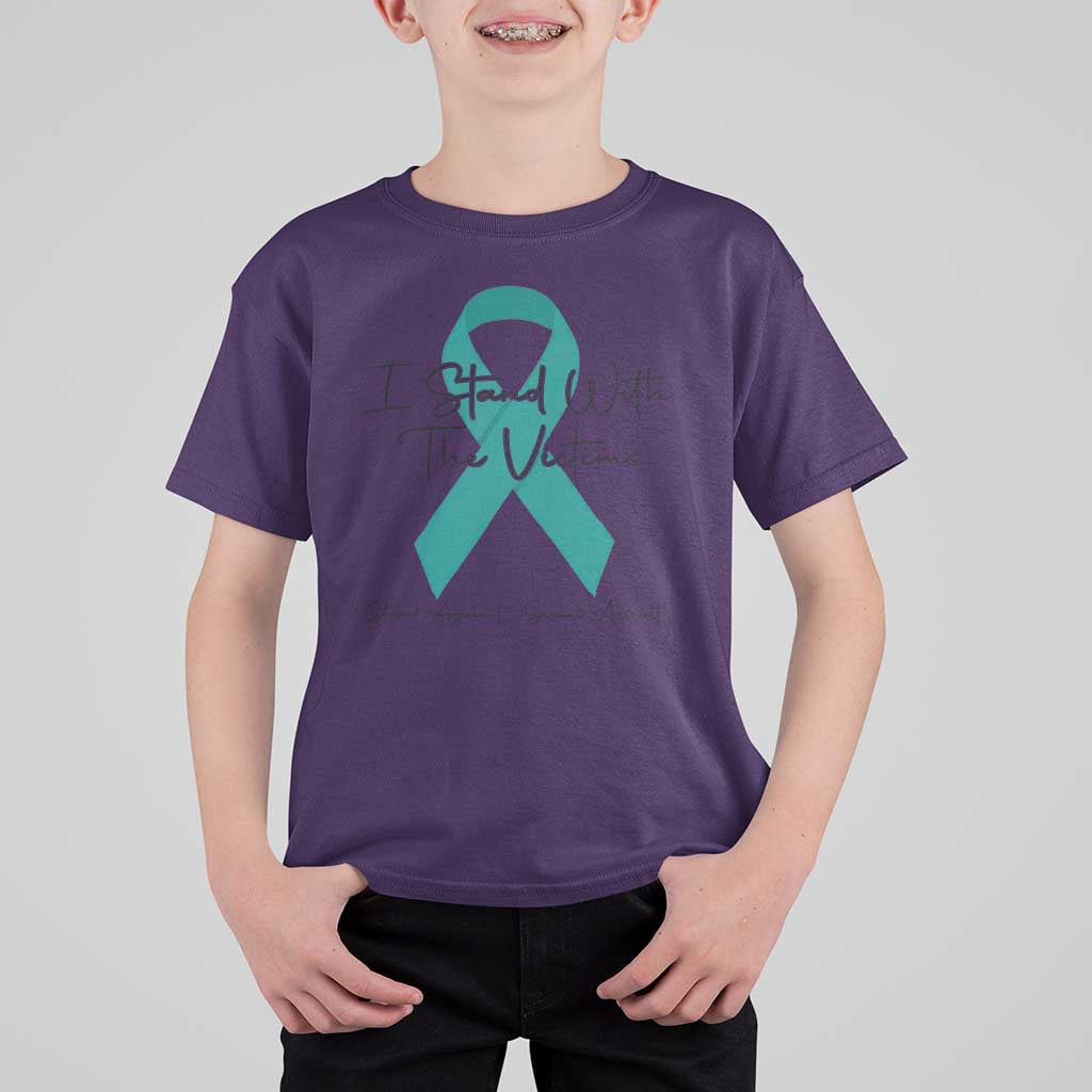 Sexual Assault Awareness T Shirt For Kid I Stand With The Victims