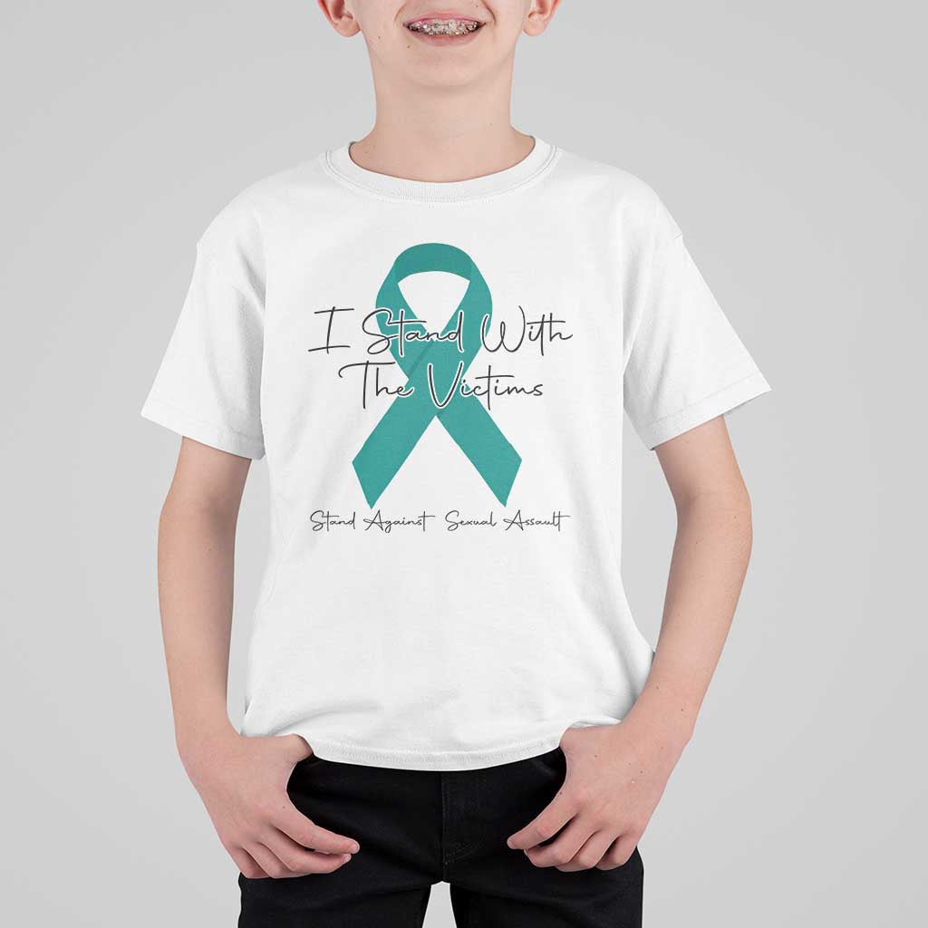 Sexual Assault Awareness T Shirt For Kid I Stand With The Victims