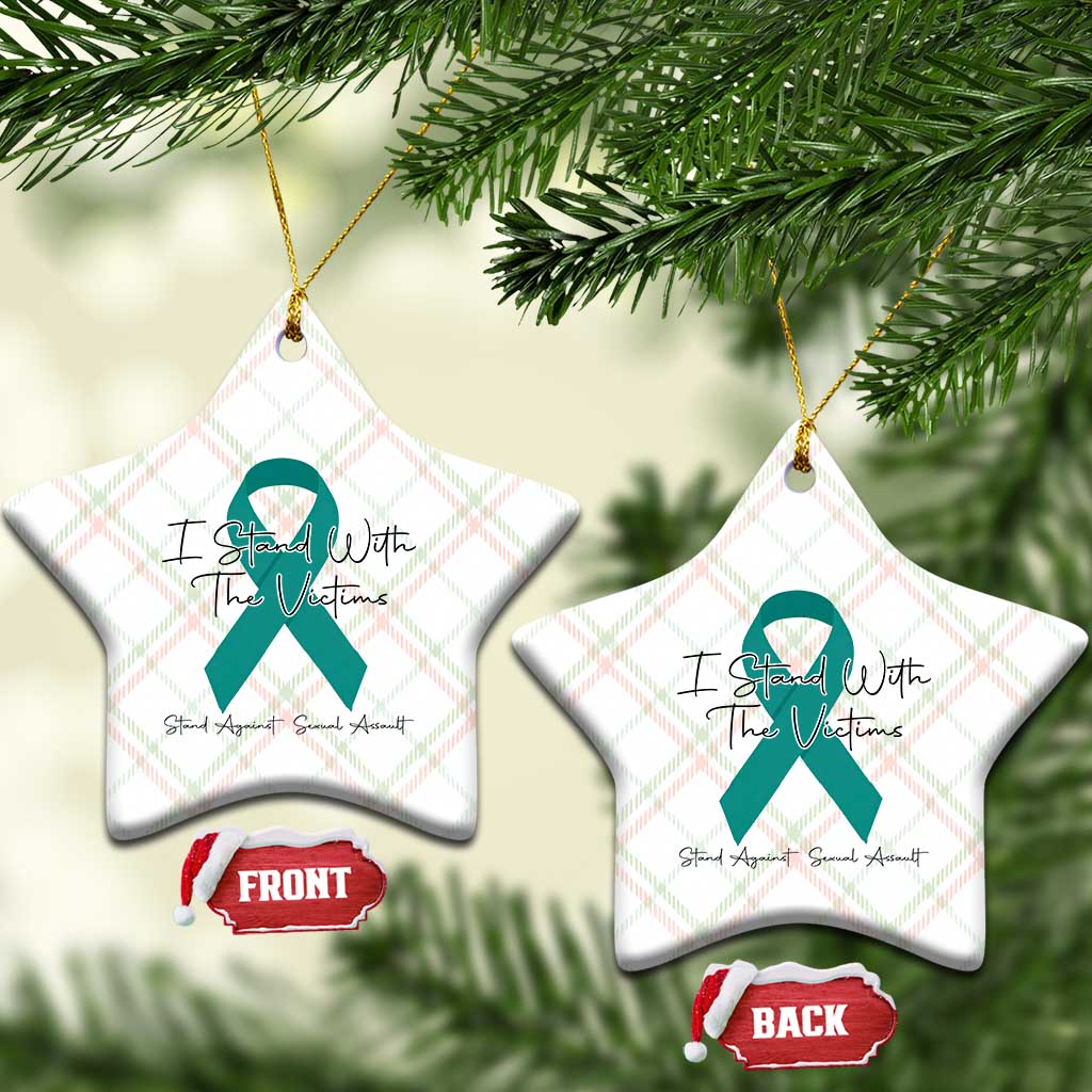 Sexual Assault Awareness Ceramic Ornament I Stand With The Victims