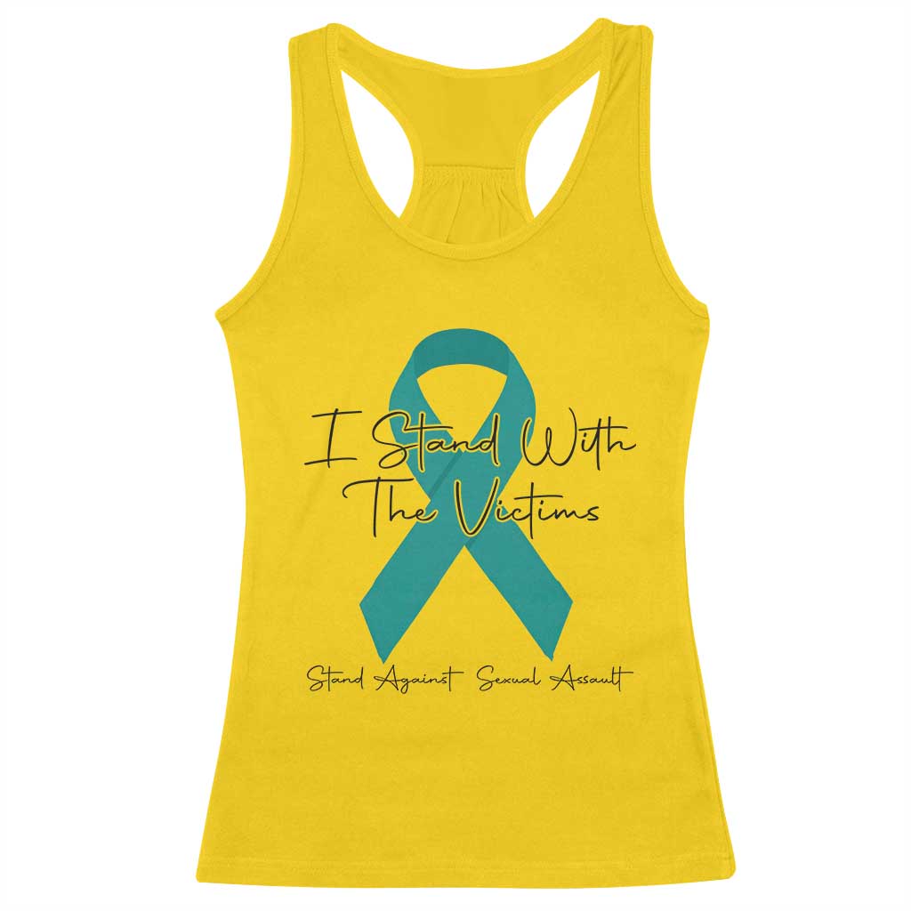 Sexual Assault Awareness Racerback Tank Top I Stand With The Victims