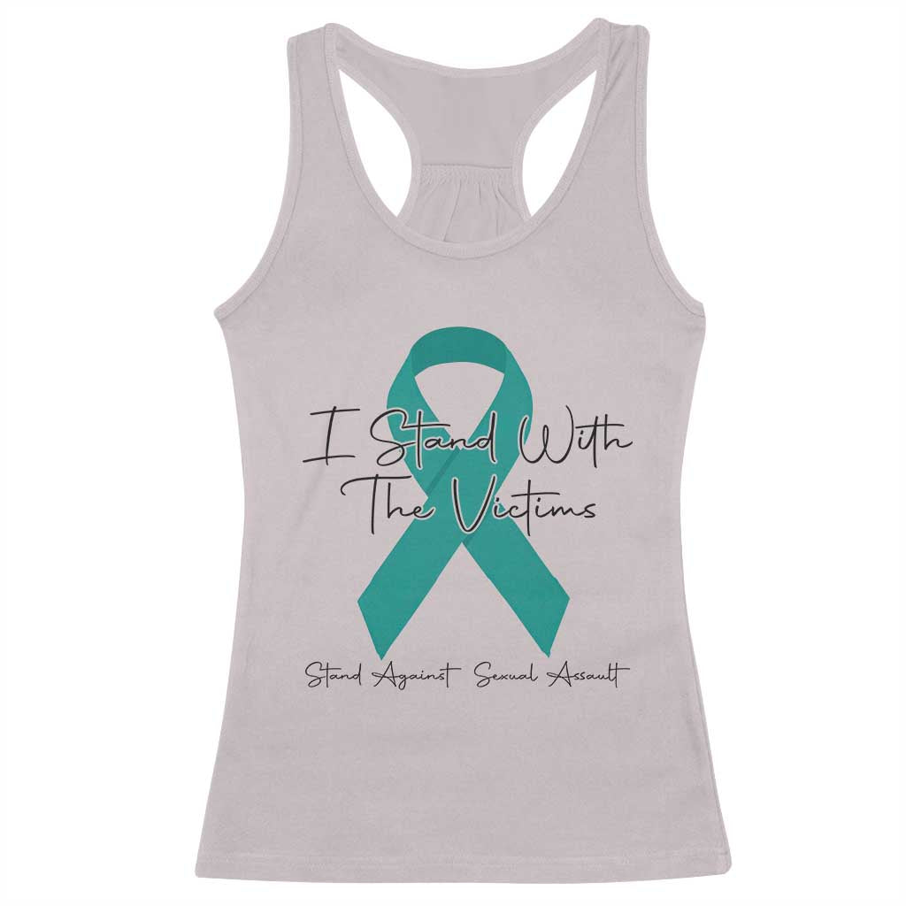 Sexual Assault Awareness Racerback Tank Top I Stand With The Victims