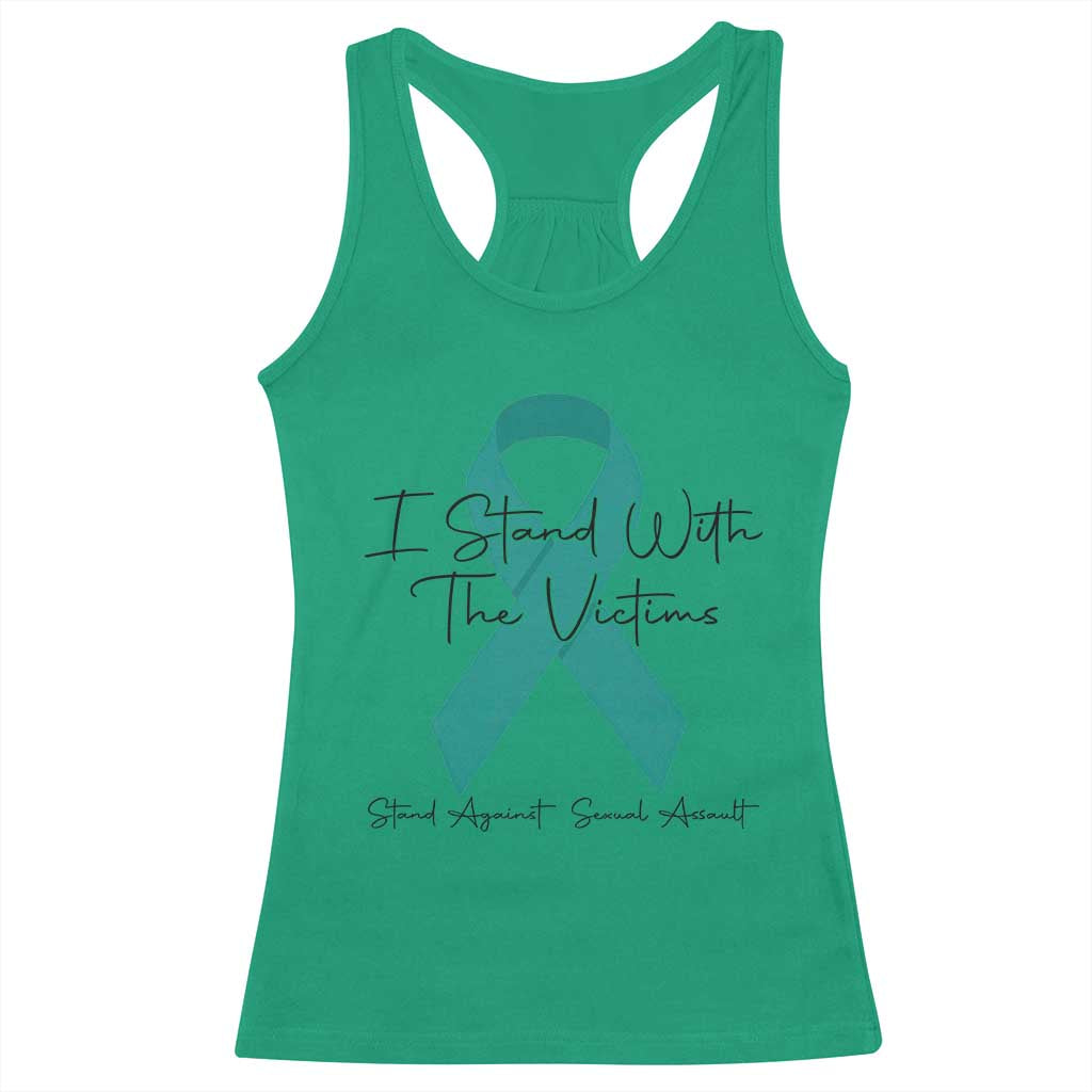 Sexual Assault Awareness Racerback Tank Top I Stand With The Victims