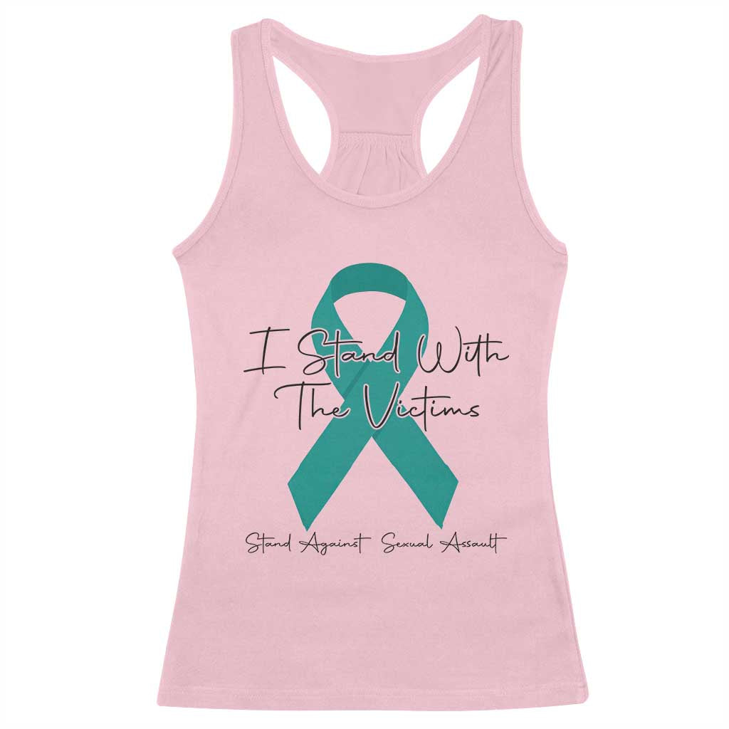 Sexual Assault Awareness Racerback Tank Top I Stand With The Victims