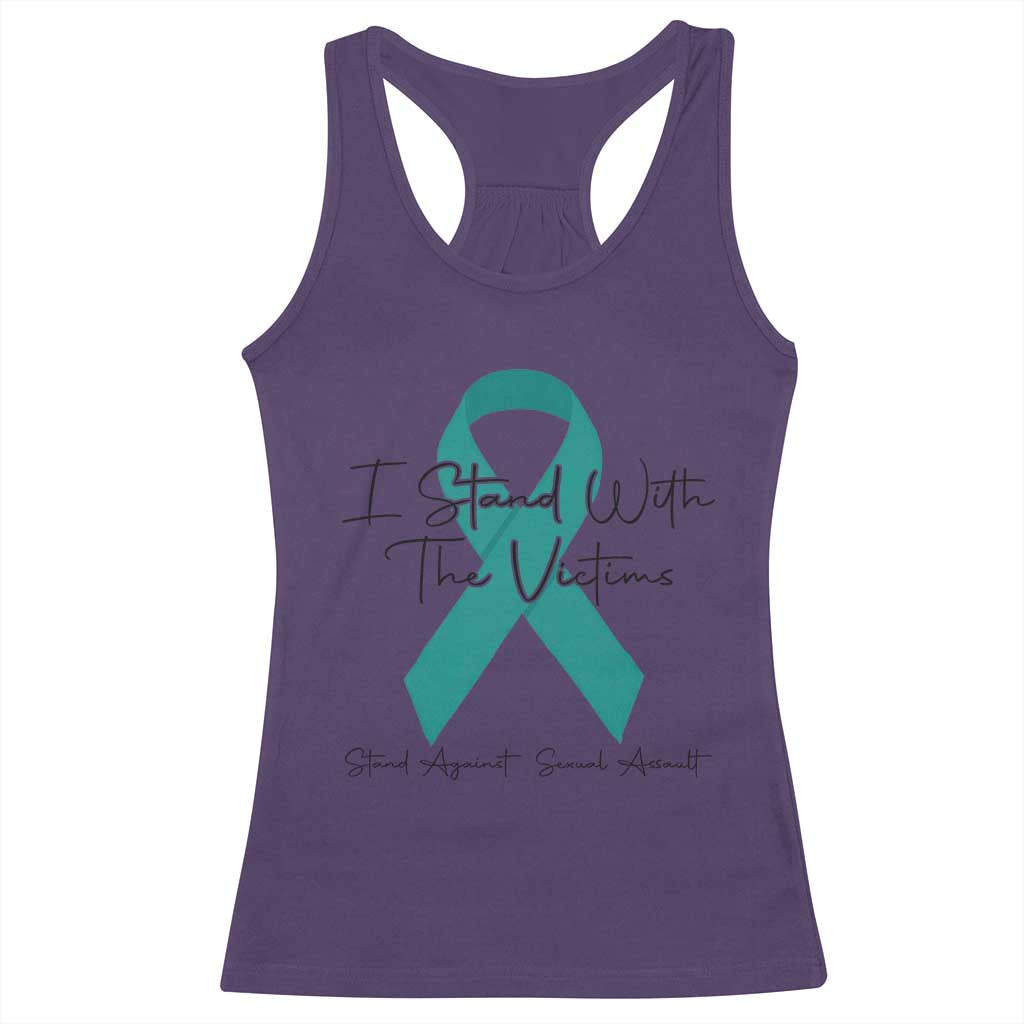 Sexual Assault Awareness Racerback Tank Top I Stand With The Victims