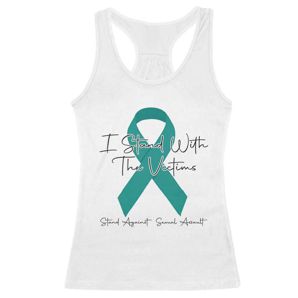 Sexual Assault Awareness Racerback Tank Top I Stand With The Victims
