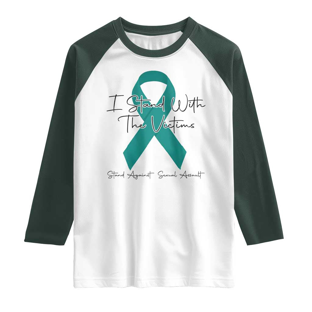 Sexual Assault Awareness Raglan Shirt I Stand With The Victims