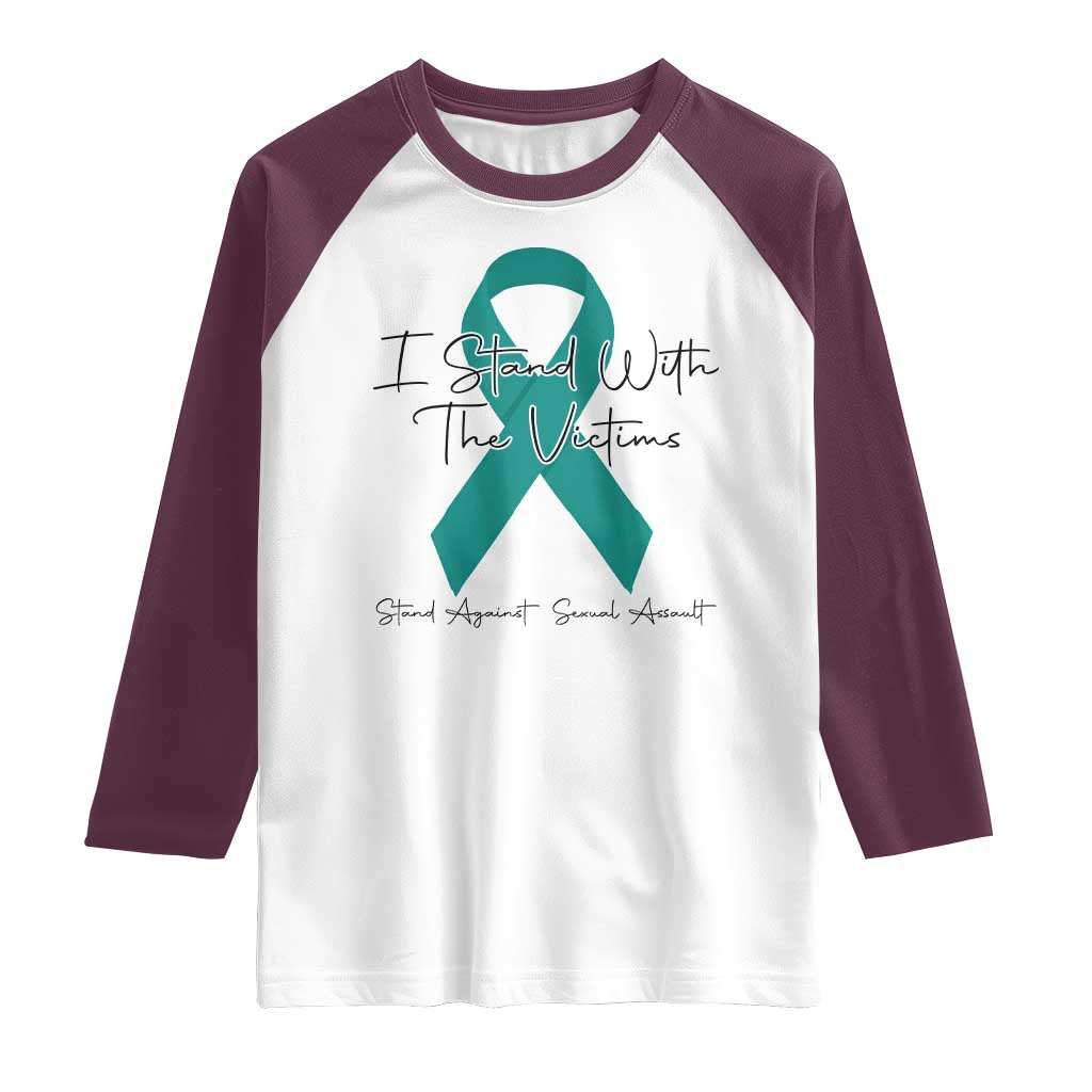 Sexual Assault Awareness Raglan Shirt I Stand With The Victims