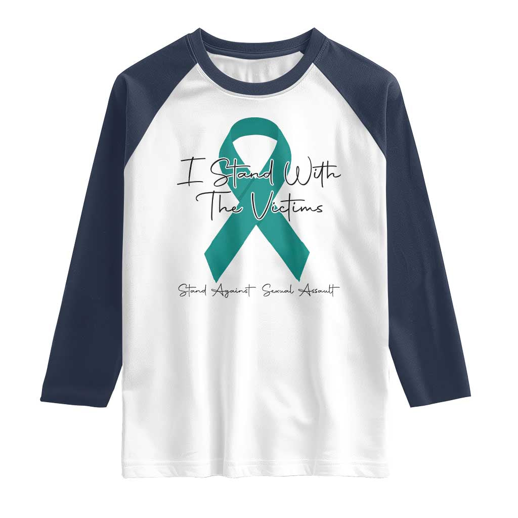 Sexual Assault Awareness Raglan Shirt I Stand With The Victims