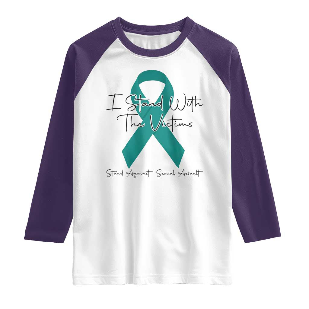Sexual Assault Awareness Raglan Shirt I Stand With The Victims