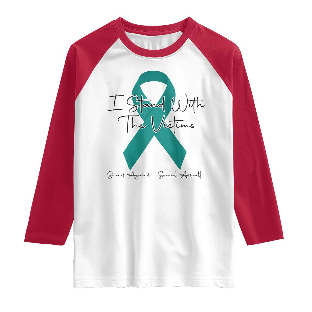 Sexual Assault Awareness Raglan Shirt I Stand With The Victims