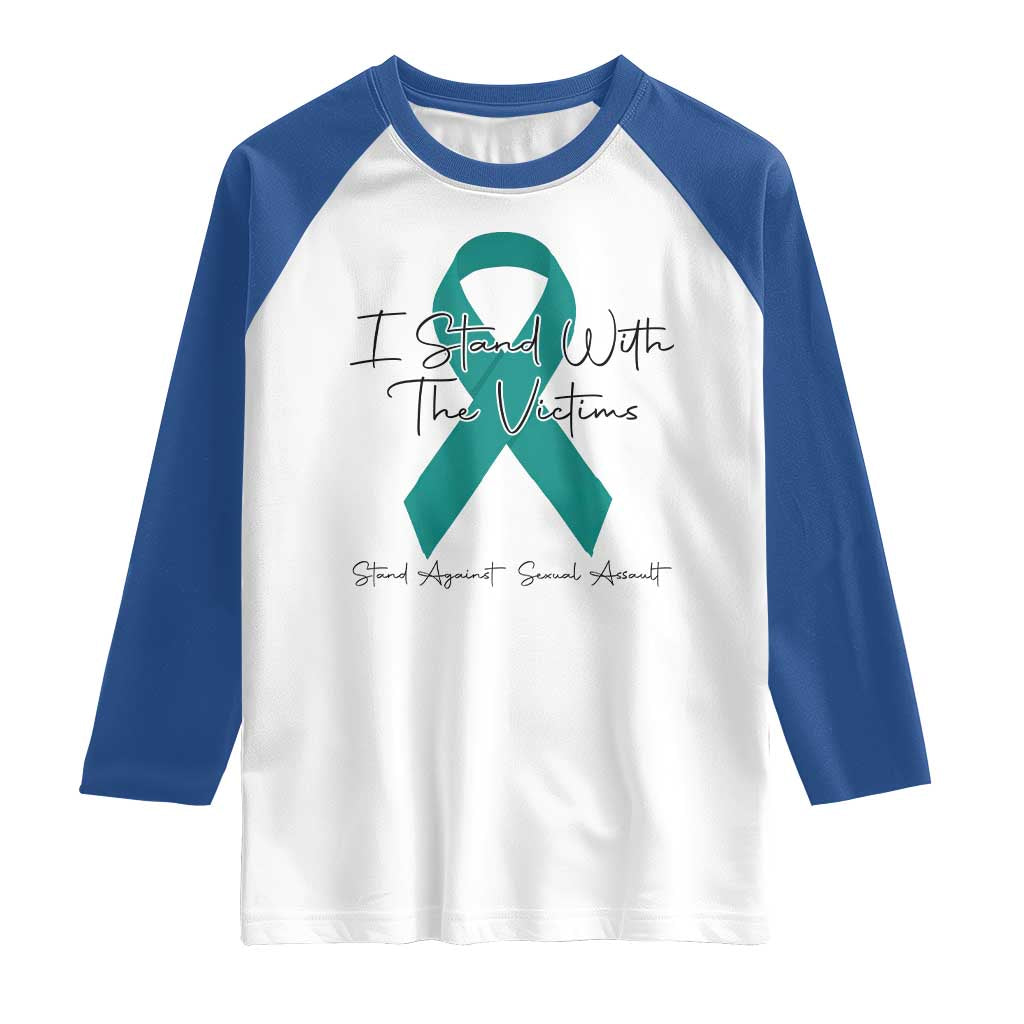 Sexual Assault Awareness Raglan Shirt I Stand With The Victims