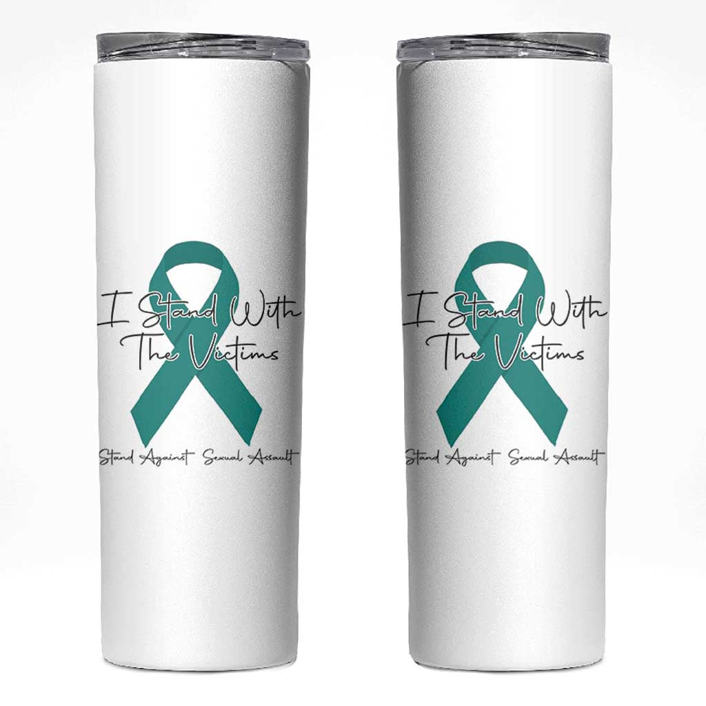 Sexual Assault Awareness Skinny Tumbler I Stand With The Victims