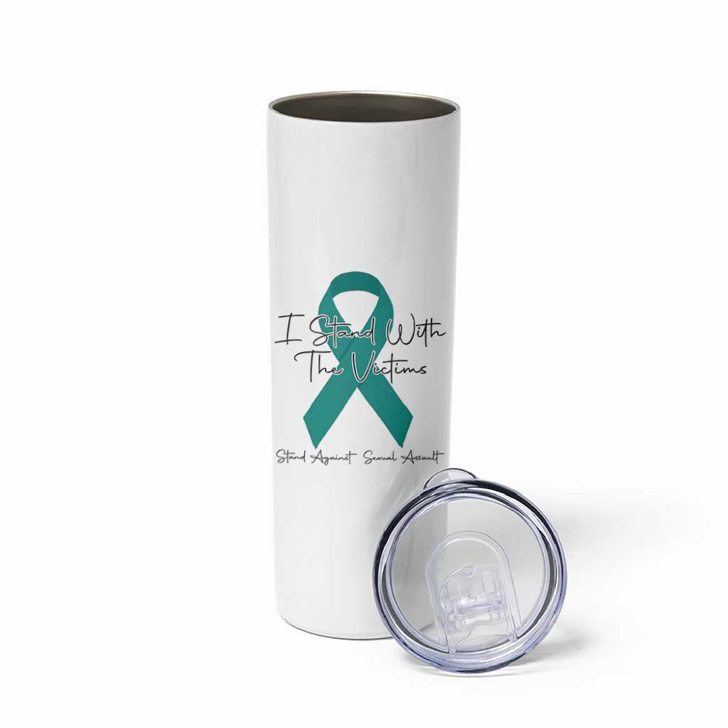 Sexual Assault Awareness Skinny Tumbler I Stand With The Victims