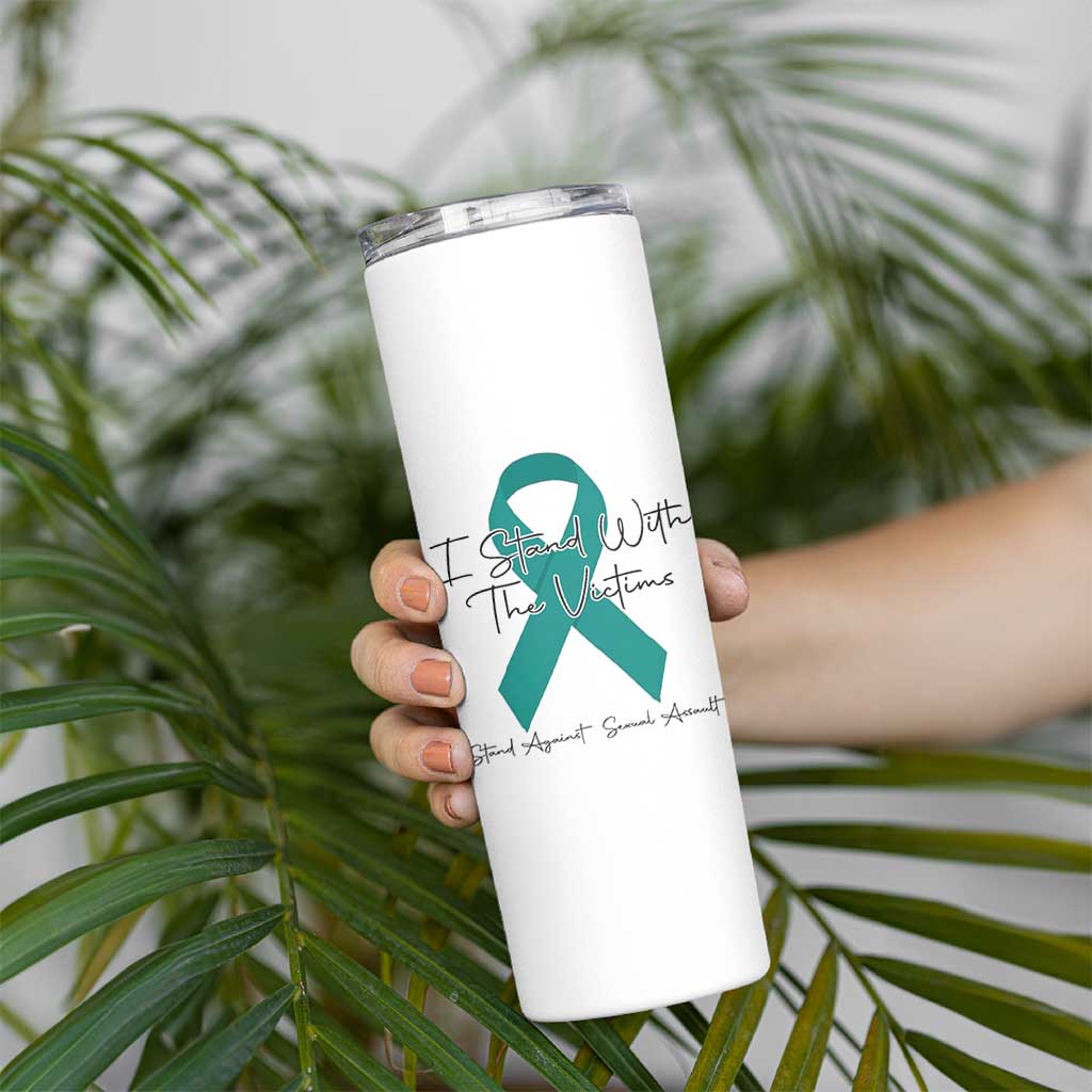 Sexual Assault Awareness Skinny Tumbler I Stand With The Victims