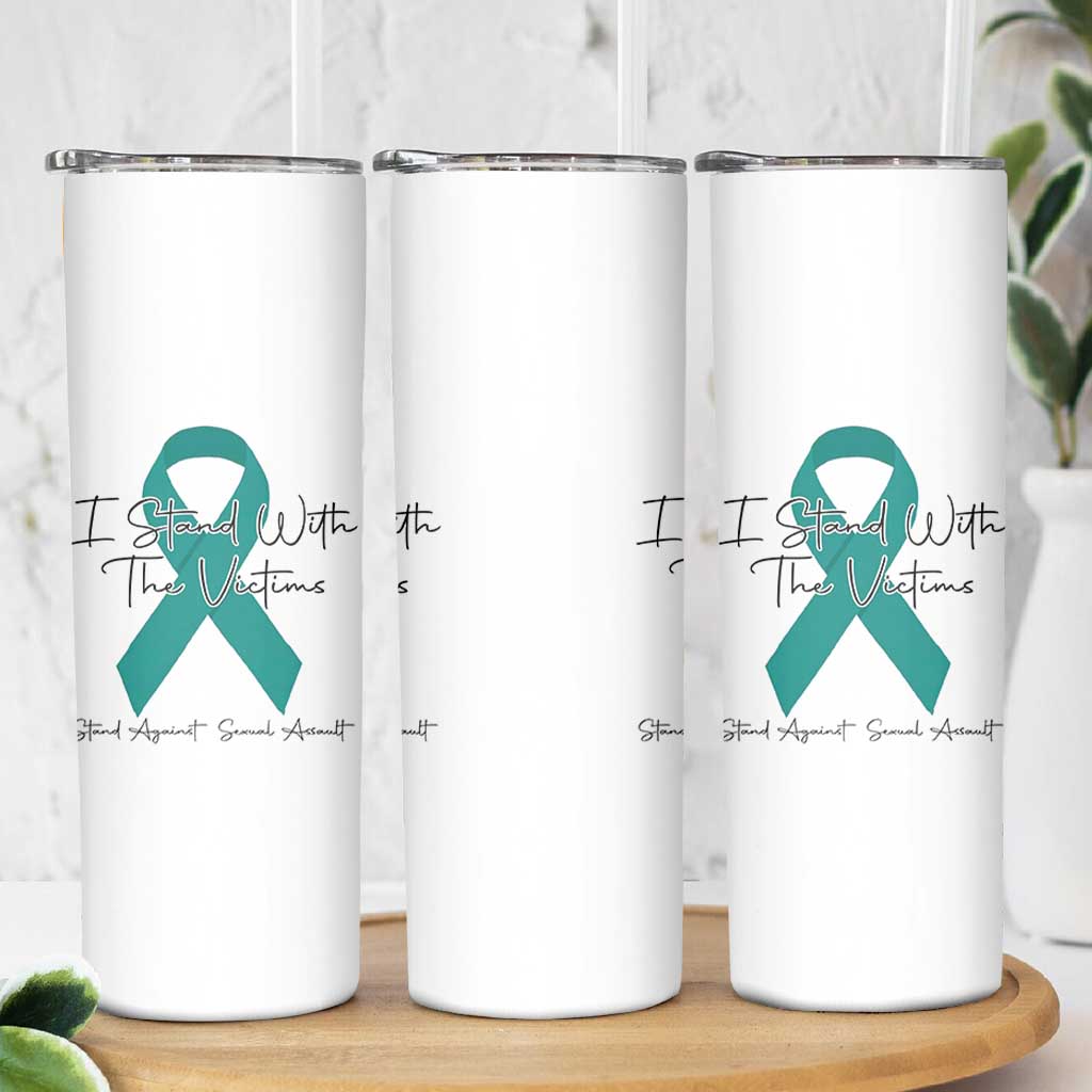 Sexual Assault Awareness Skinny Tumbler I Stand With The Victims