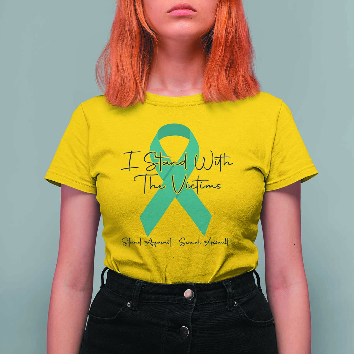 Sexual Assault Awareness T Shirt For Women I Stand With The Victims