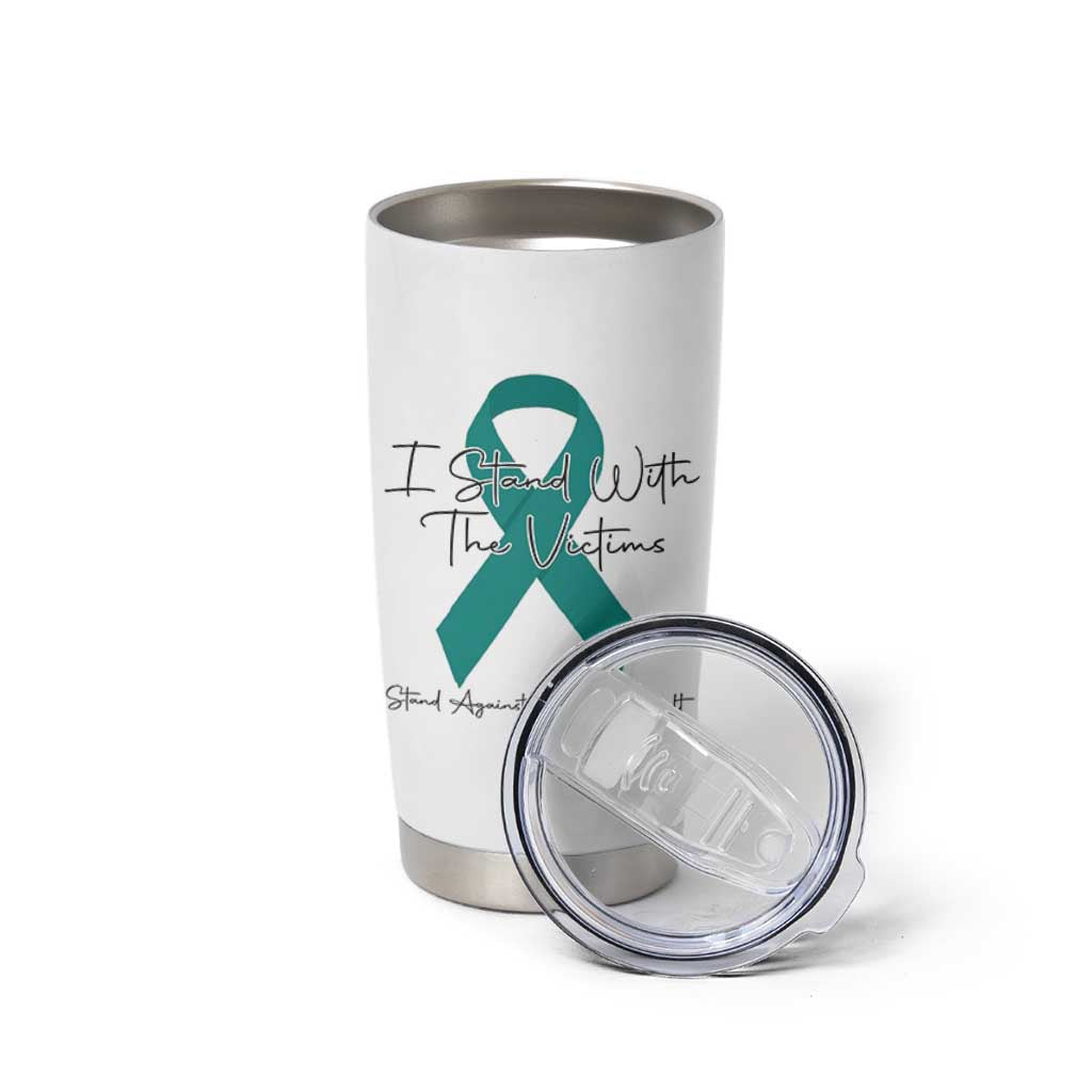 Sexual Assault Awareness Tumbler Cup I Stand With The Victims