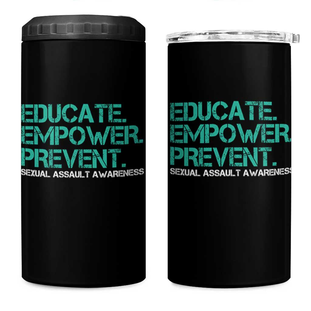 Sexual Assault Awareness 4 in 1 Can Cooler Tumbler Educate Empower Prevent