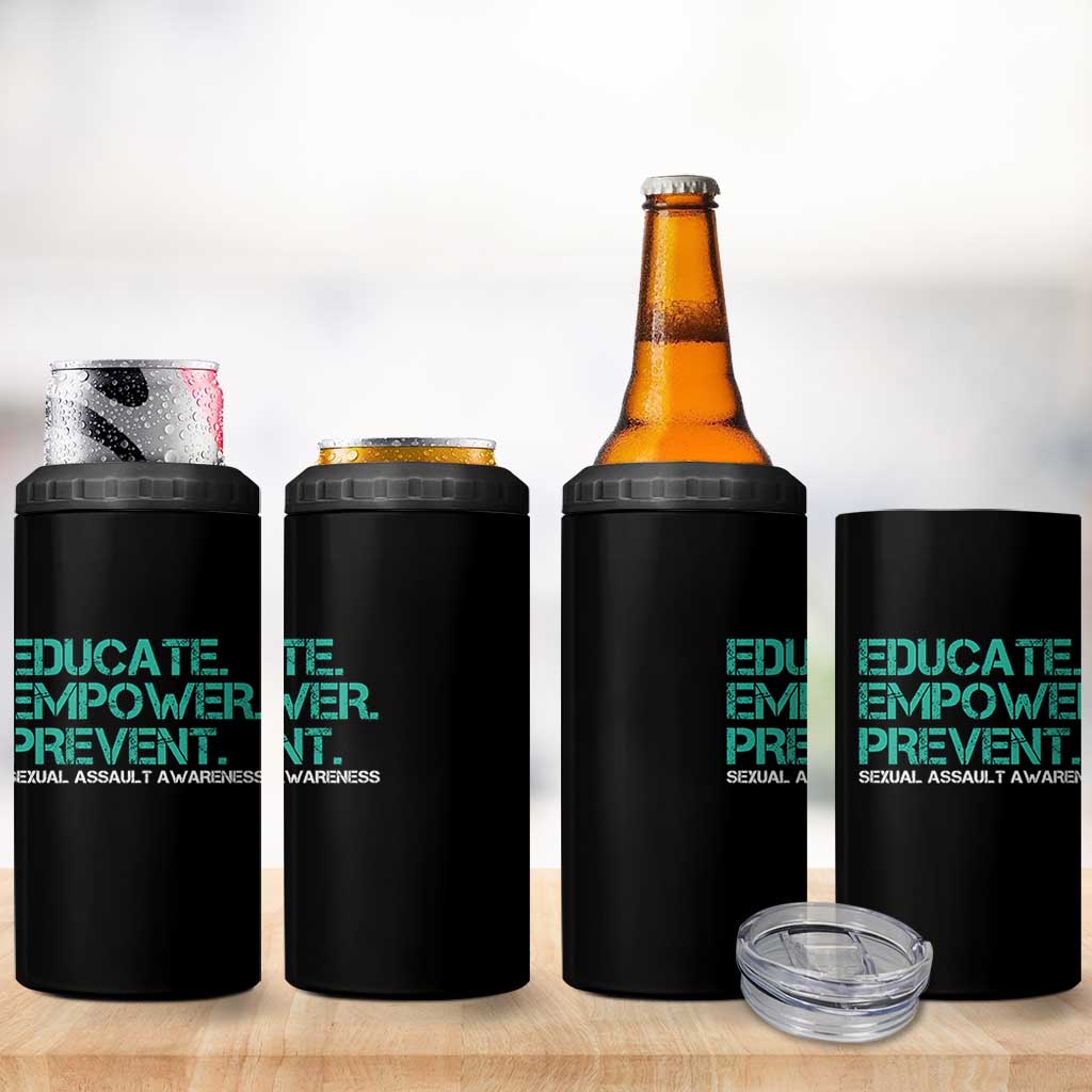 Sexual Assault Awareness 4 in 1 Can Cooler Tumbler Educate Empower Prevent