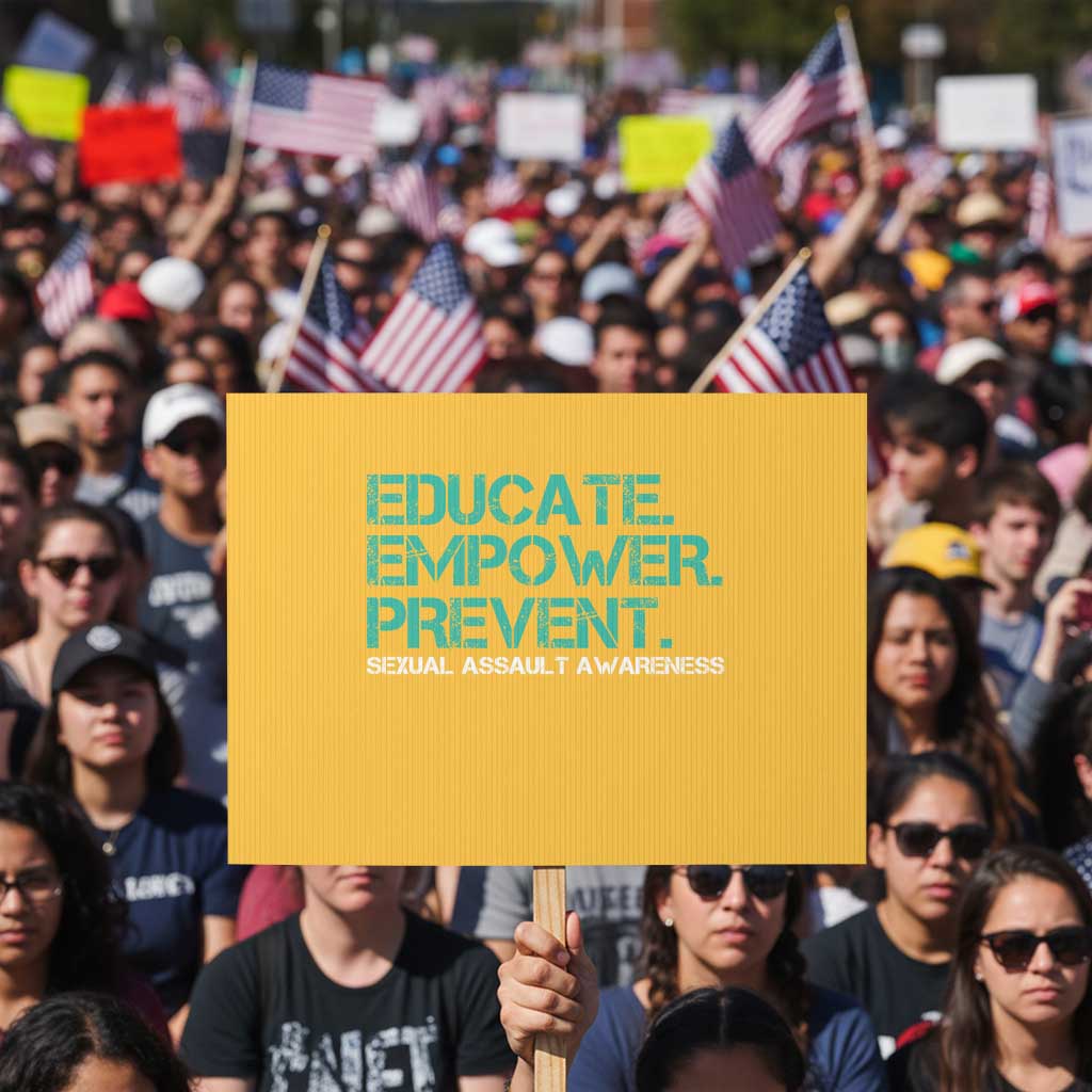 Sexual Assault Awareness Protest Sign Educate Empower Prevent