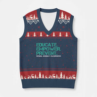 Sexual Assault Awareness V-Neck Knit Sweater Vest Educate Empower Prevent