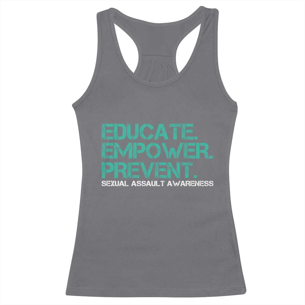 Sexual Assault Awareness Racerback Tank Top Educate Empower Prevent