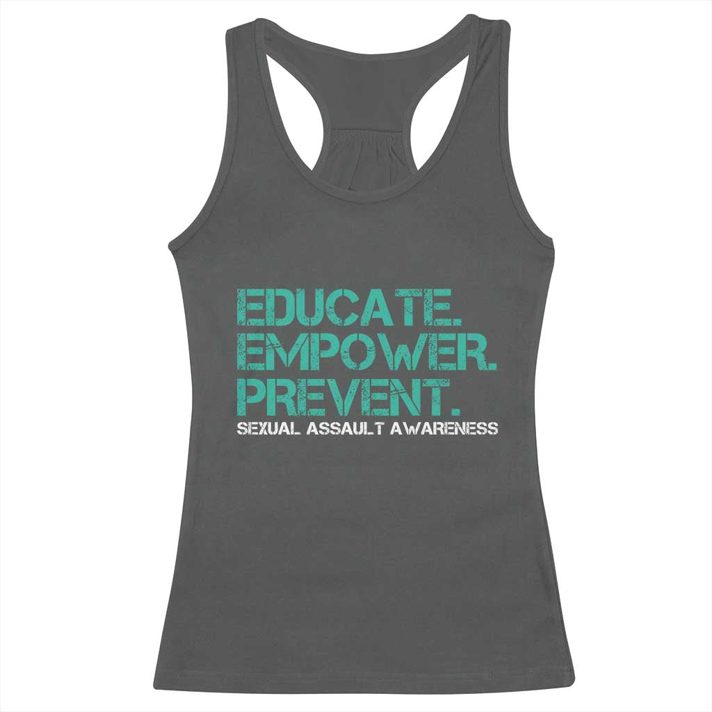 Sexual Assault Awareness Racerback Tank Top Educate Empower Prevent
