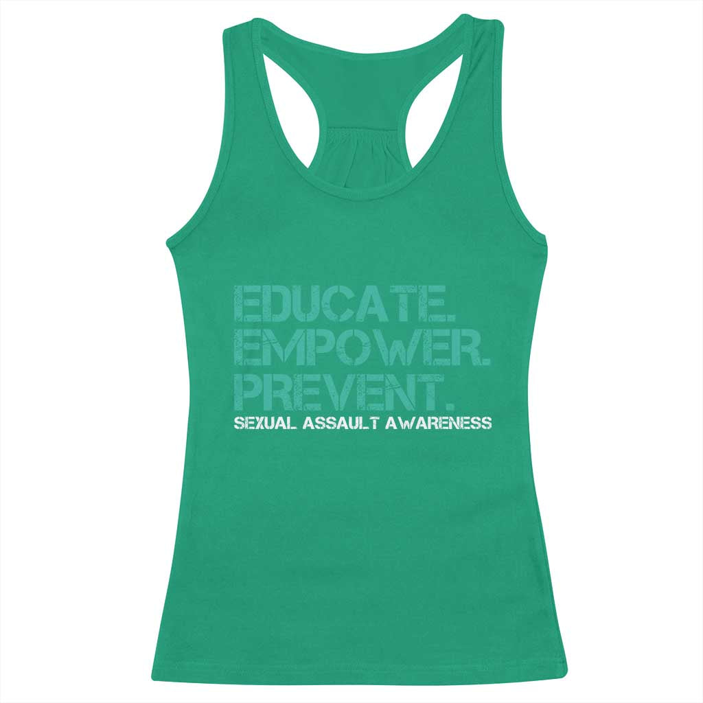 Sexual Assault Awareness Racerback Tank Top Educate Empower Prevent