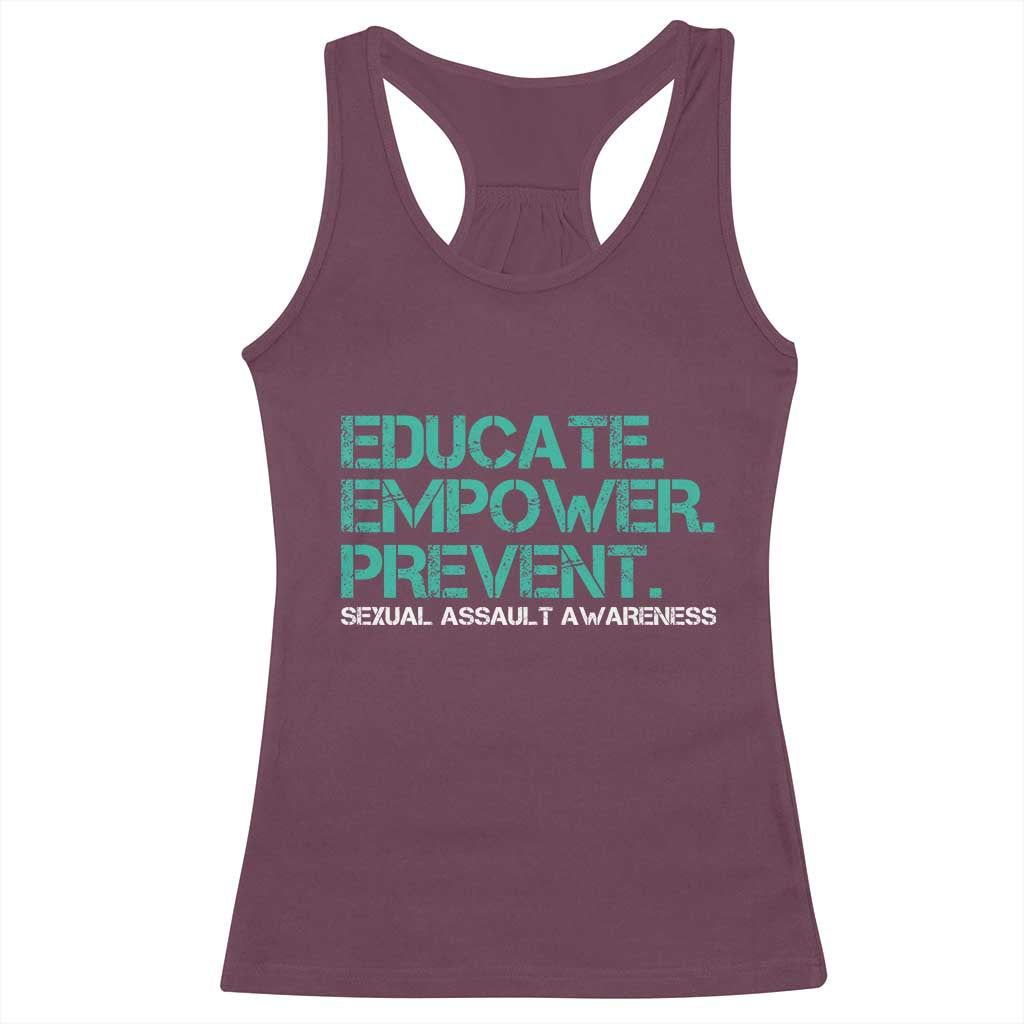 Sexual Assault Awareness Racerback Tank Top Educate Empower Prevent