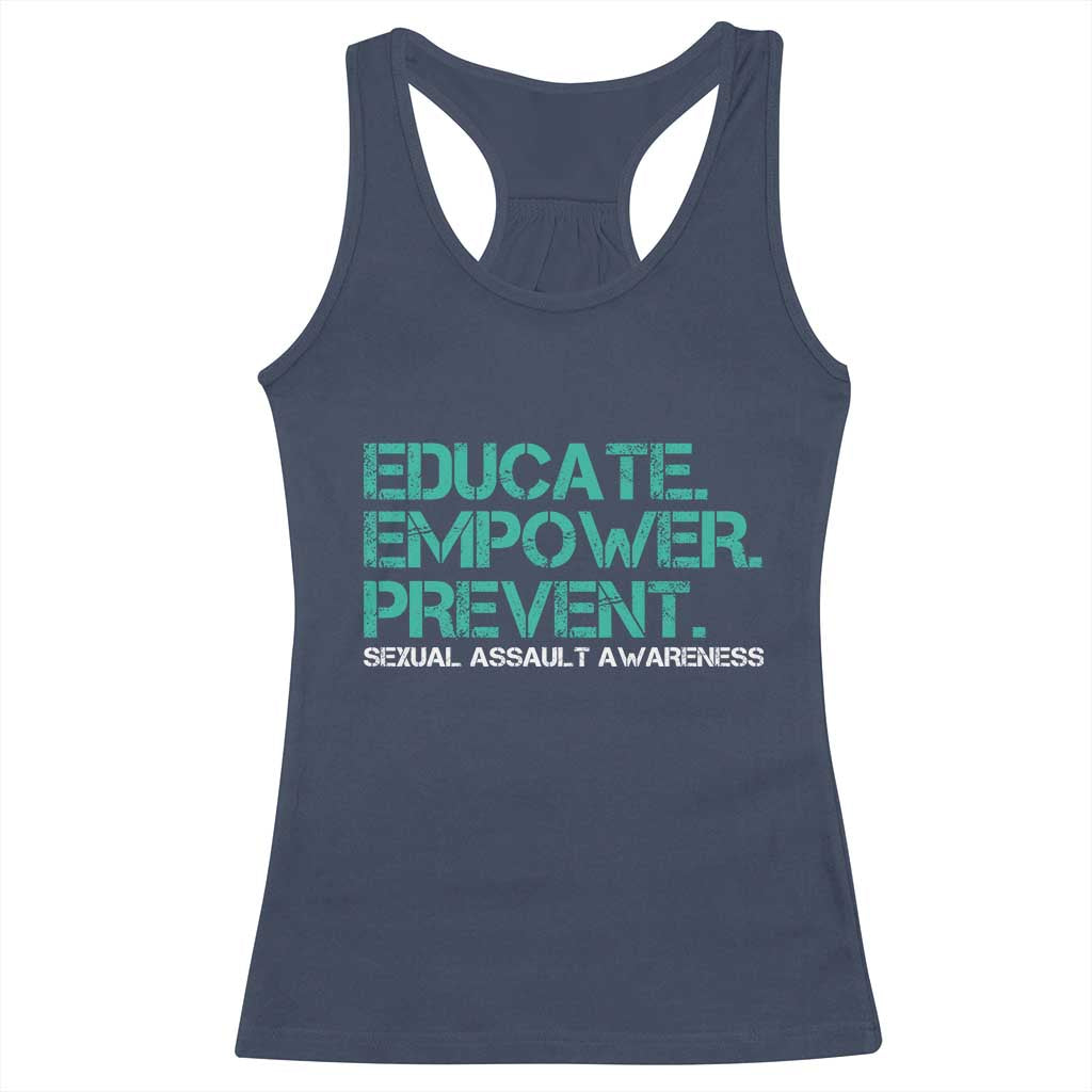 Sexual Assault Awareness Racerback Tank Top Educate Empower Prevent
