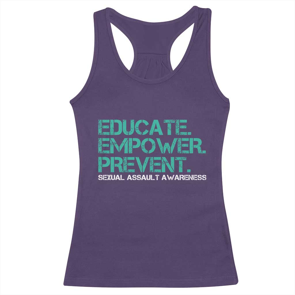 Sexual Assault Awareness Racerback Tank Top Educate Empower Prevent