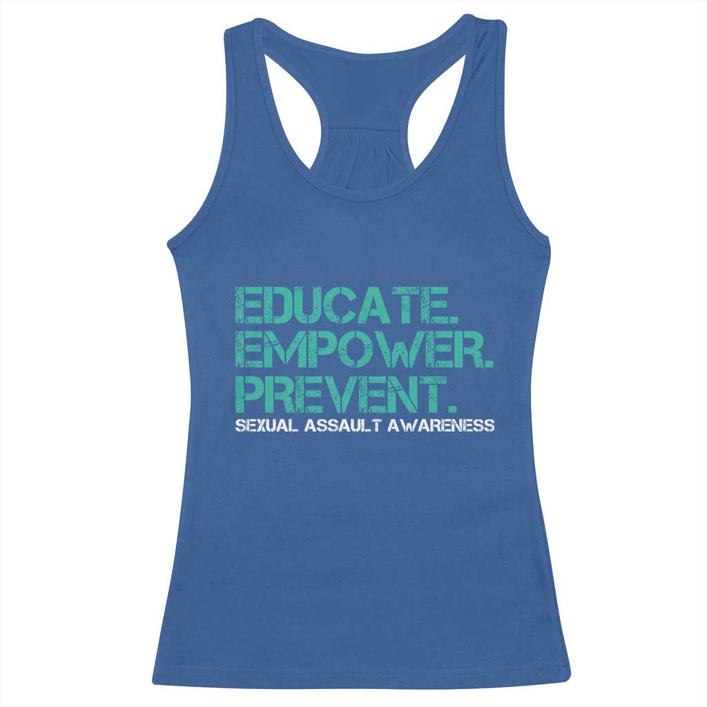 Sexual Assault Awareness Racerback Tank Top Educate Empower Prevent