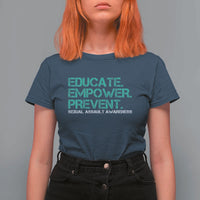 Sexual Assault Awareness T Shirt For Women Educate Empower Prevent