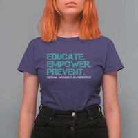 Sexual Assault Awareness T Shirt For Women Educate Empower Prevent