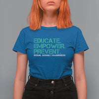 Sexual Assault Awareness T Shirt For Women Educate Empower Prevent