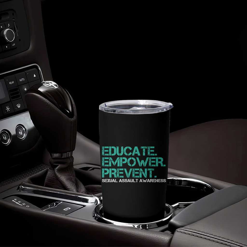Sexual Assault Awareness Tumbler Cup Educate Empower Prevent