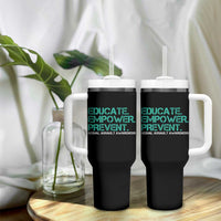 Sexual Assault Awareness Tumbler With Handle Educate Empower Prevent