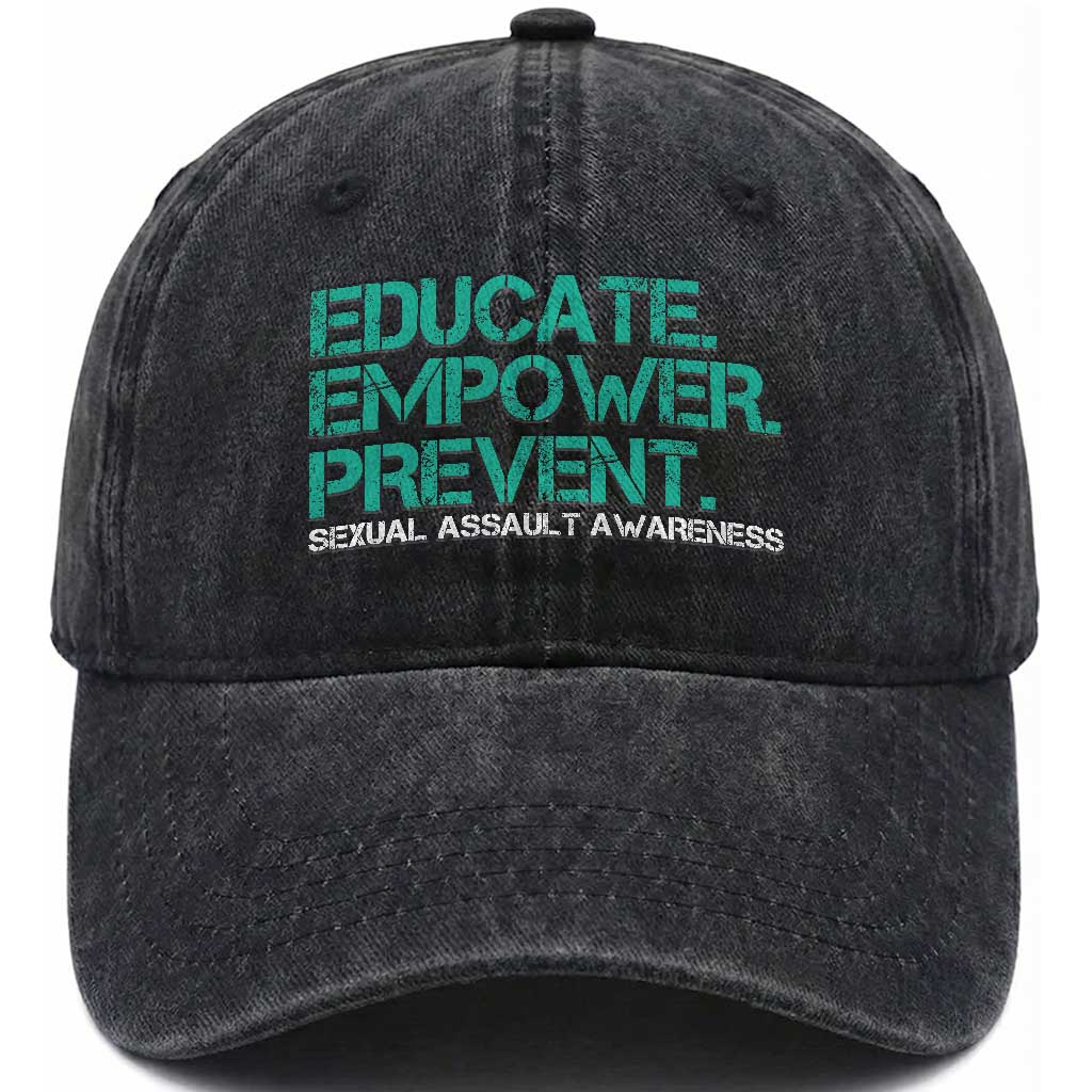 Sexual Assault Awareness Washed Cotton Baseball Cap Educate Empower Prevent