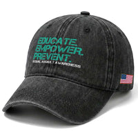 Sexual Assault Awareness Washed Cotton Baseball Cap Educate Empower Prevent